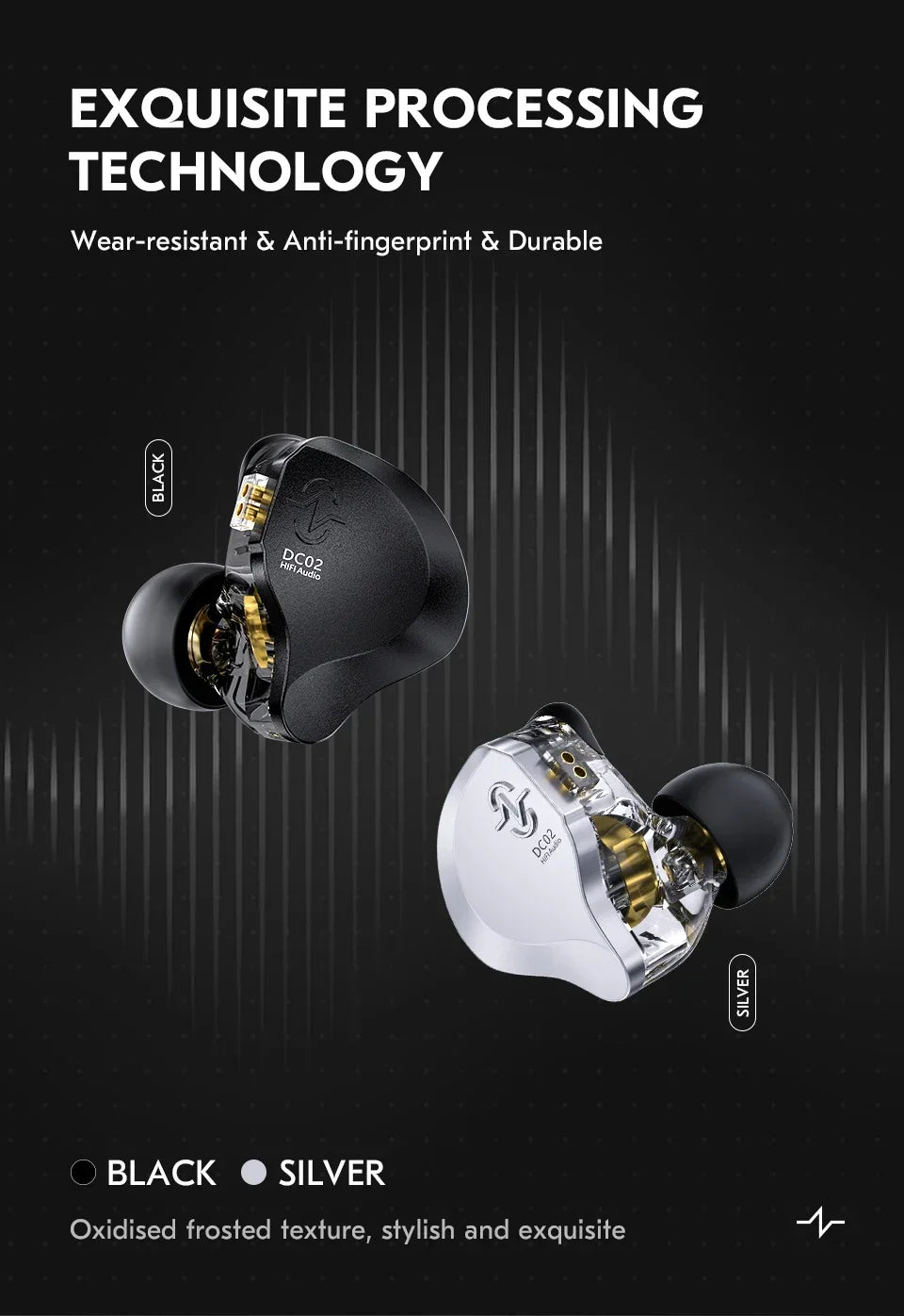 CCZ DC02 HiFi Wired Earphones Dynamic in Ear Earphones Stereo Earphones with Detachable Cable Custom Music Game Office Gifts