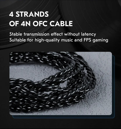 CCZ DC02 HiFi Wired Earphones Dynamic in Ear Earphones Stereo Earphones with Detachable Cable Custom Music Game Office Gifts