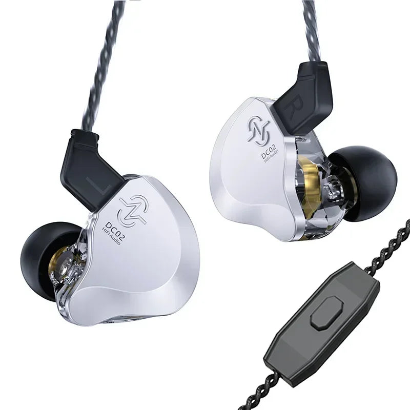 CCZ DC02 HiFi Wired Earphones Dynamic in Ear Earphones Stereo Earphones with Detachable Cable Custom Music Game Office Gifts