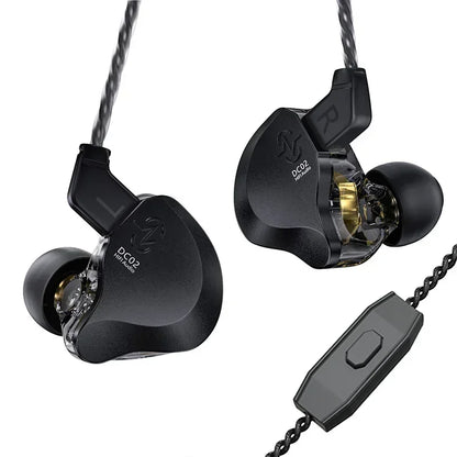 CCZ DC02 HiFi Wired Earphones Dynamic in Ear Earphones Stereo Earphones with Detachable Cable Custom Music Game Office Gifts
